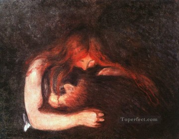 Expresionismo Painting - vampiro 1895 Edvard Munch Expresionismo